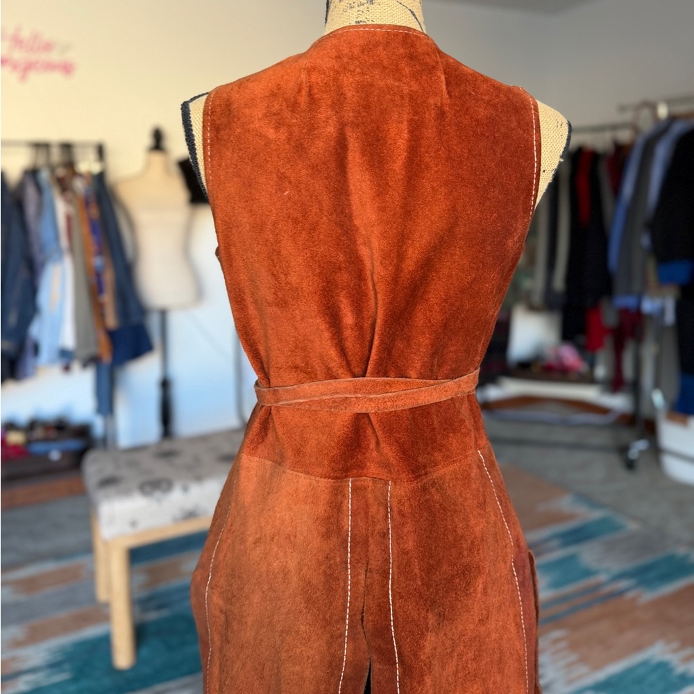 Vintage Latigo West Sleeveless Suede Duster Vest - Picture 6 of 10